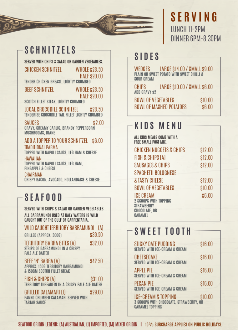 Daly Waters Pub Dinner Menu Dry Season-2